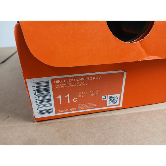 USED Nike Girl's Flex Runner 2 Pink Foam/White/Pewter/Photo Blue 11 Little Kid M - Picture 4 of 4